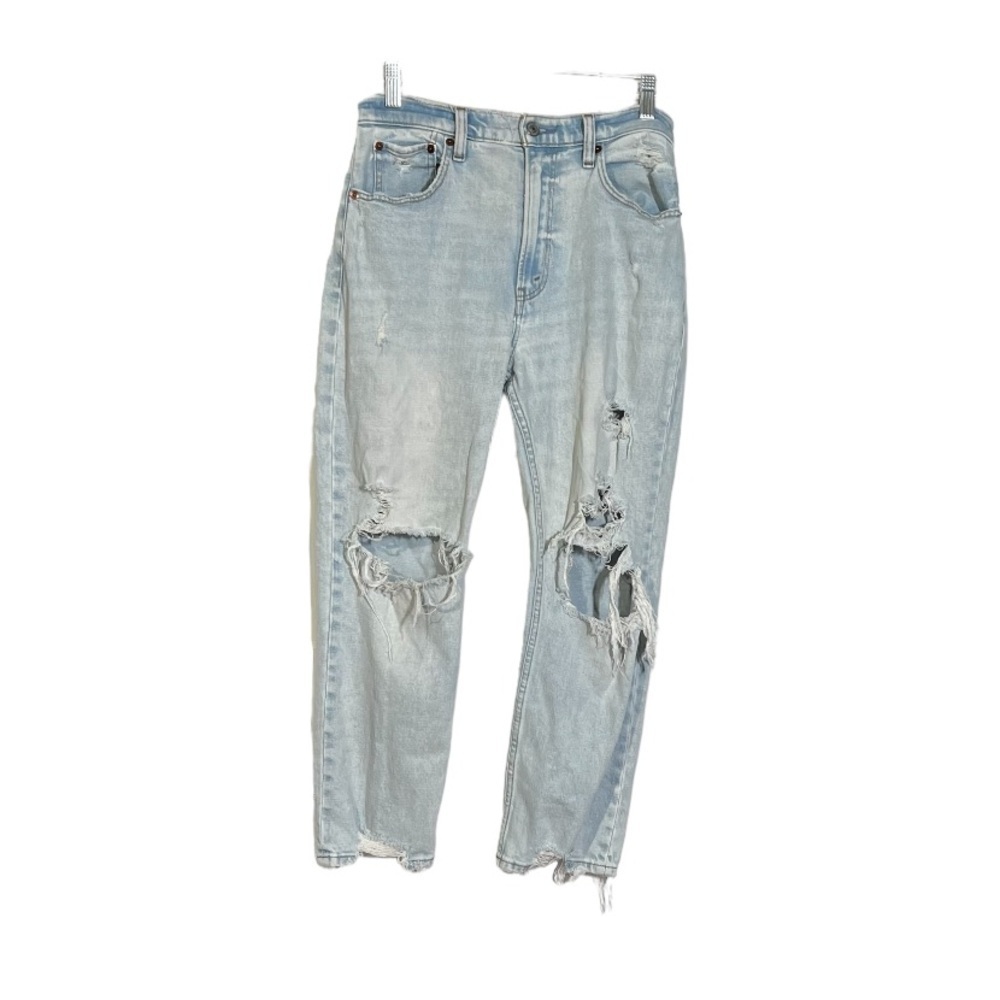 Abercrombie and Fitch Ultra High Rise Jeans Ankle Straight Light Wash Size 6 28